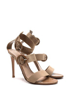 Gianvito Rossi Nude Double Buckle Strap Patent Leather Heels