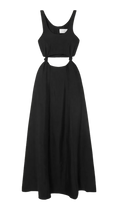 Bondi Born Black Tenerife Knotted Cutout Gauze Midi Dress