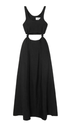 Bondi Born Black Tenerife Knotted Cutout Gauze Midi Dress
