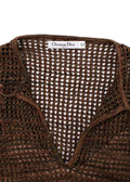 Dior Brown Open Knit Key-hole Neck Jumper