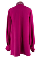 Andrew GN Fuchsia Crystal Embellished Neck Mini Dress