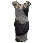 Tracy Reese Grey Jersey Dress with Black Lace