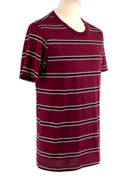 Burgundy & black striped cotton jersey T-shirt