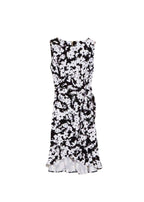 Floral Printed Black & White Sleeveless Dress