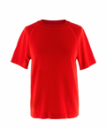 Barrie Red Cashmere Short Sleeve Top