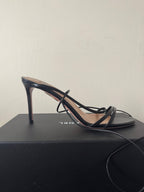 Aquazurra Black Leather Sandals