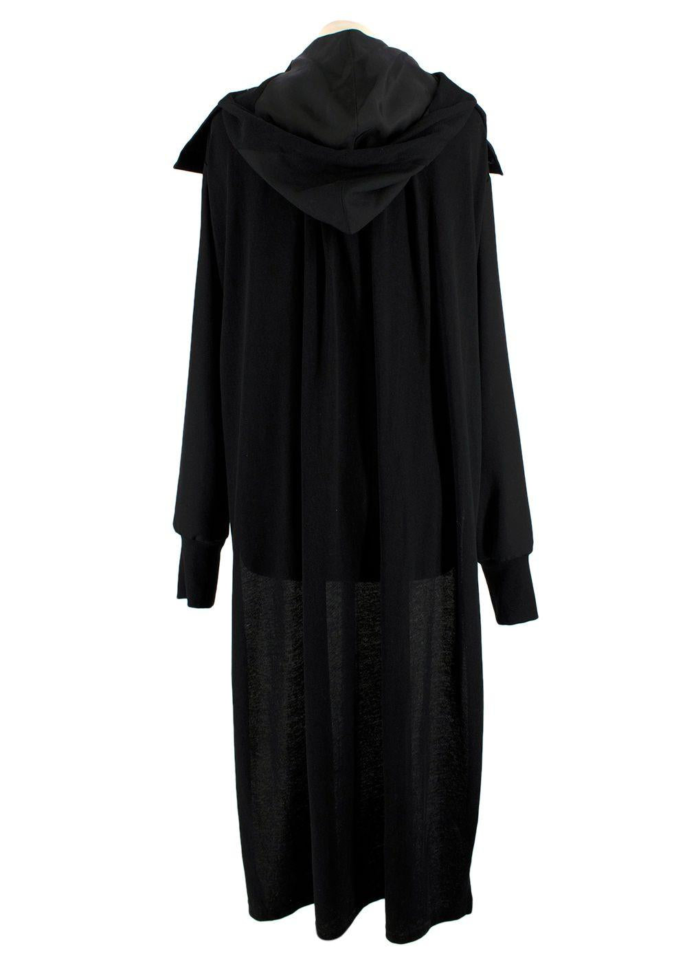 Yohji Yamamoto Black Hooded Jacket with Cape Detail