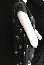 Stella Mccartney Portia Metallic Embroidered Crepe Top