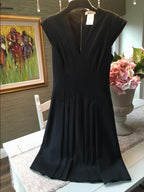 Sportmax Pleated Black Sleeveless Dress