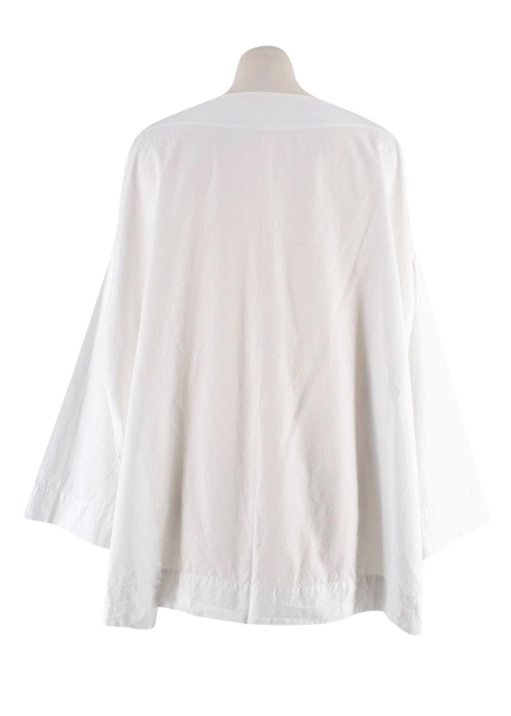 Nili Lotan white wide poplin top