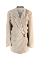 Christopher Esber Neutral Single Breasted Wool Blazer