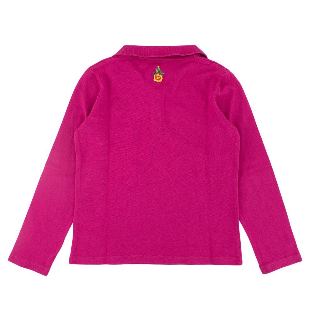 Pink Cotton Long Sleeved Polo