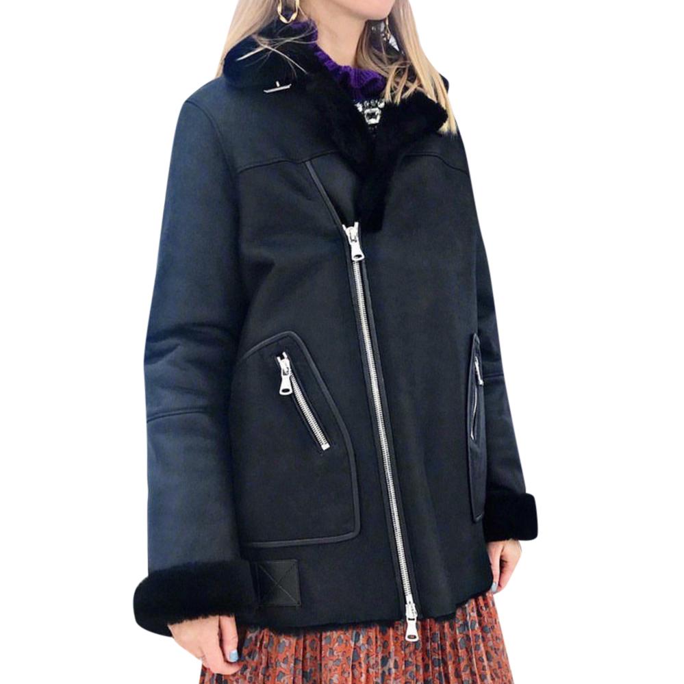Bespoke shearling black jacket