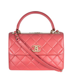 coral-pink lambskin leather small Trendy CC bag
