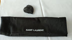 Saint Laurent Black Crystal Embellished Brooch