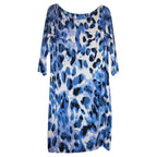 Philipp Plein Blue Animal Print Dress