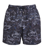 Derek Rose Maui Navy Blue & White Print Swim Trunks
