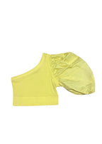 Alexander McQueen Yellow Cropped One Shoulder Top