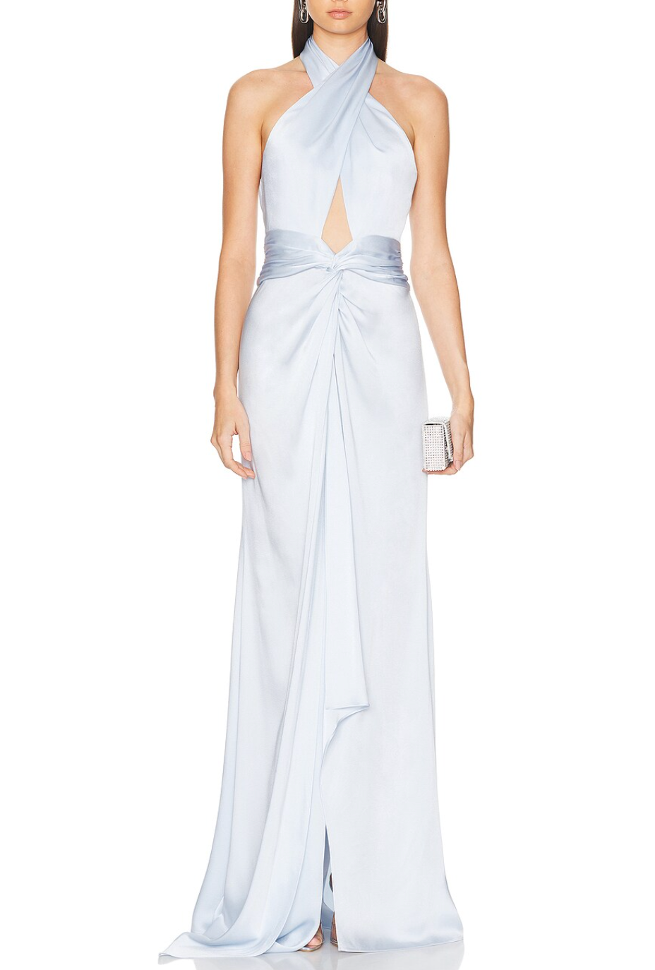 Lapointe Halterneck Twist-Detail Gown