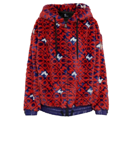 Moncler Red Faux Fur Grenoble Jacket