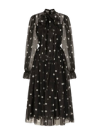 Dolce & Gabbanna Black Semi Sheer Polka Dot Dress