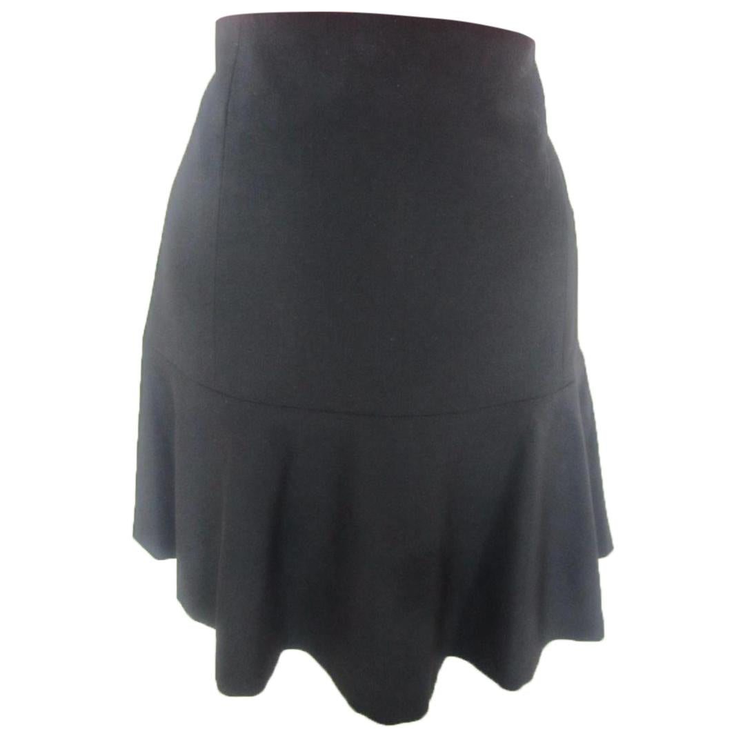 THEORY Black Ruffle Hem Skirt