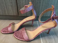 Gianvito Rossi Pink Lame Portofino 75 Sandals