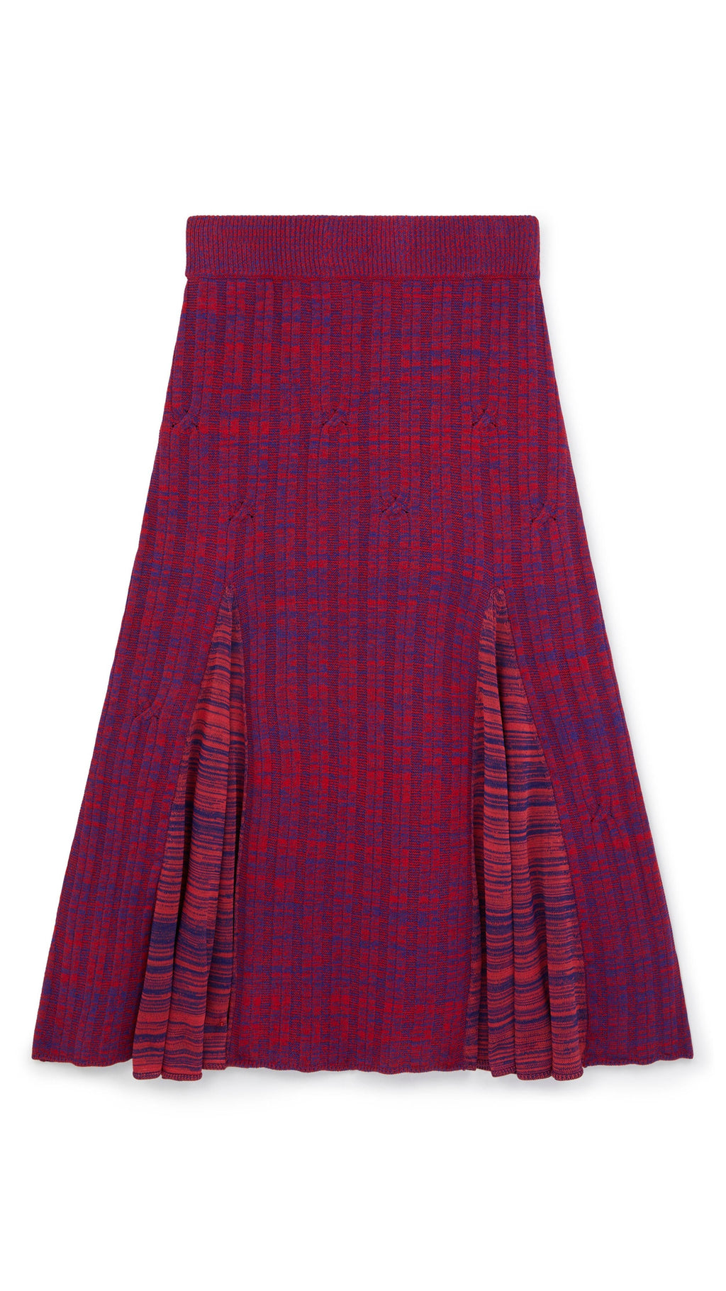 Pink Mix Wool A Line Midi Skirt