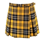Dior Yellow Checked Pleated Mini Skirt