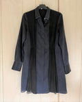 Black & Navy Cotton & Silk Shirt Dress