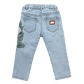 Dolce & Gabbana Girls Denim Flower Embroidered Jeans