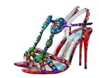 Christian Louboutin Multicolour Goldora 100 Studded Patent Leather Heels