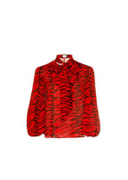 Moss Pussy-bow Tiger-print Silk-crepe Blouse