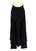 Chanel Black Floaty Silk Midi Skirt