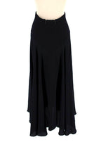 Chanel Black Floaty Silk Midi Skirt