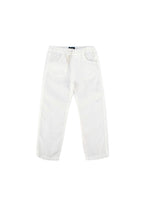 Kids white cotton draw string trousers