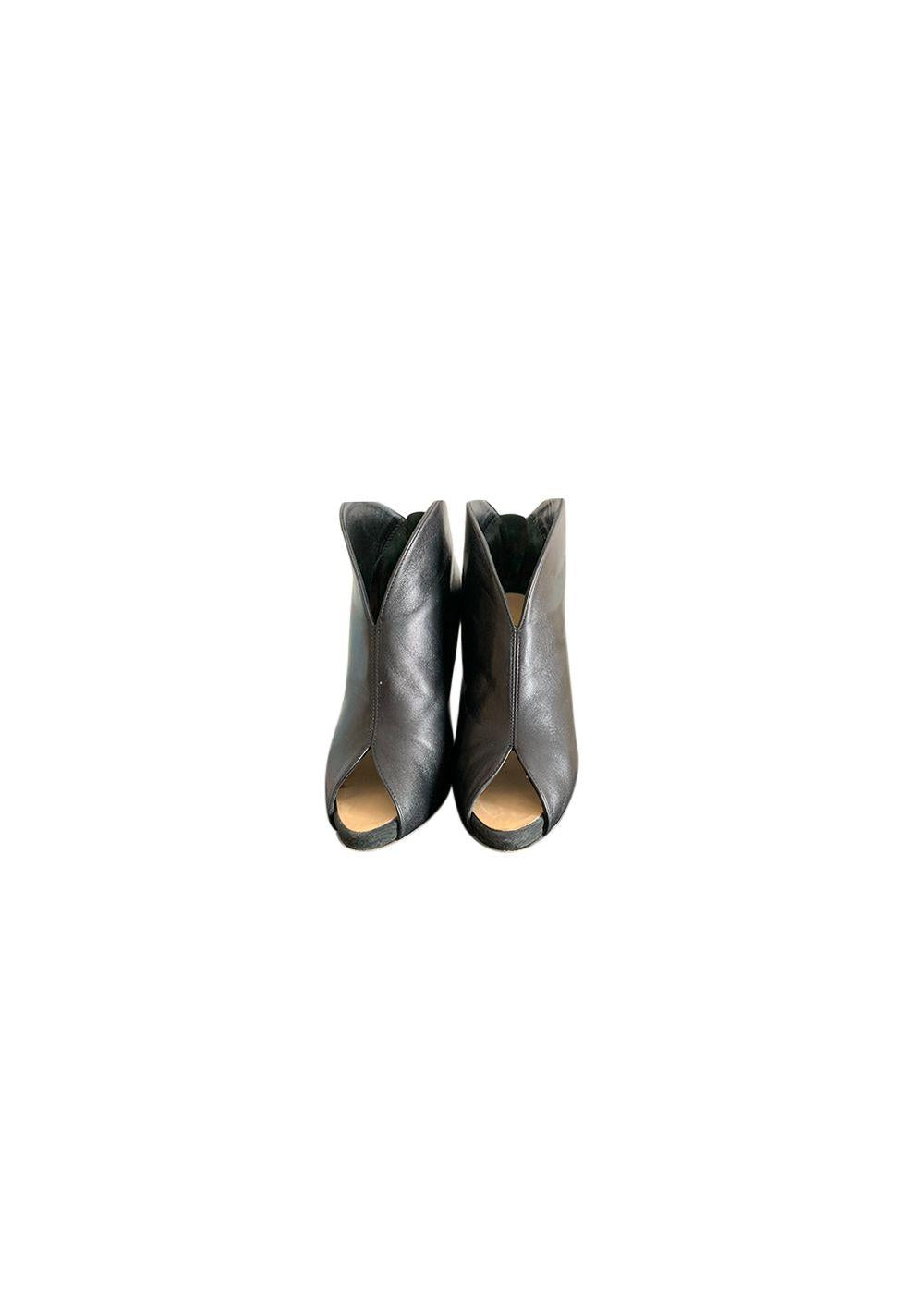 Black leather Pix 100 heeled pumps