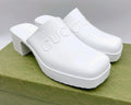 Gucci White Rubber Mules