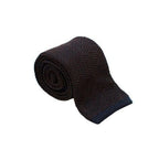 Fiorio Milano Brown Knitted Stripe Square End Tie