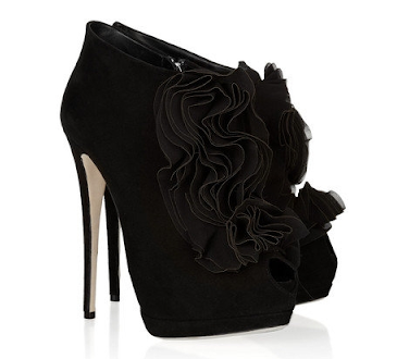 Giuseppe Zanotti Ruffle-front suede ankle boots