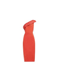 Orange silk one-shoulder Tasman dress