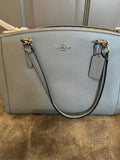 Coach Pale Blue Leather Tote Bag
