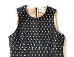 Michael Kors black linen guipure sleeveless dress