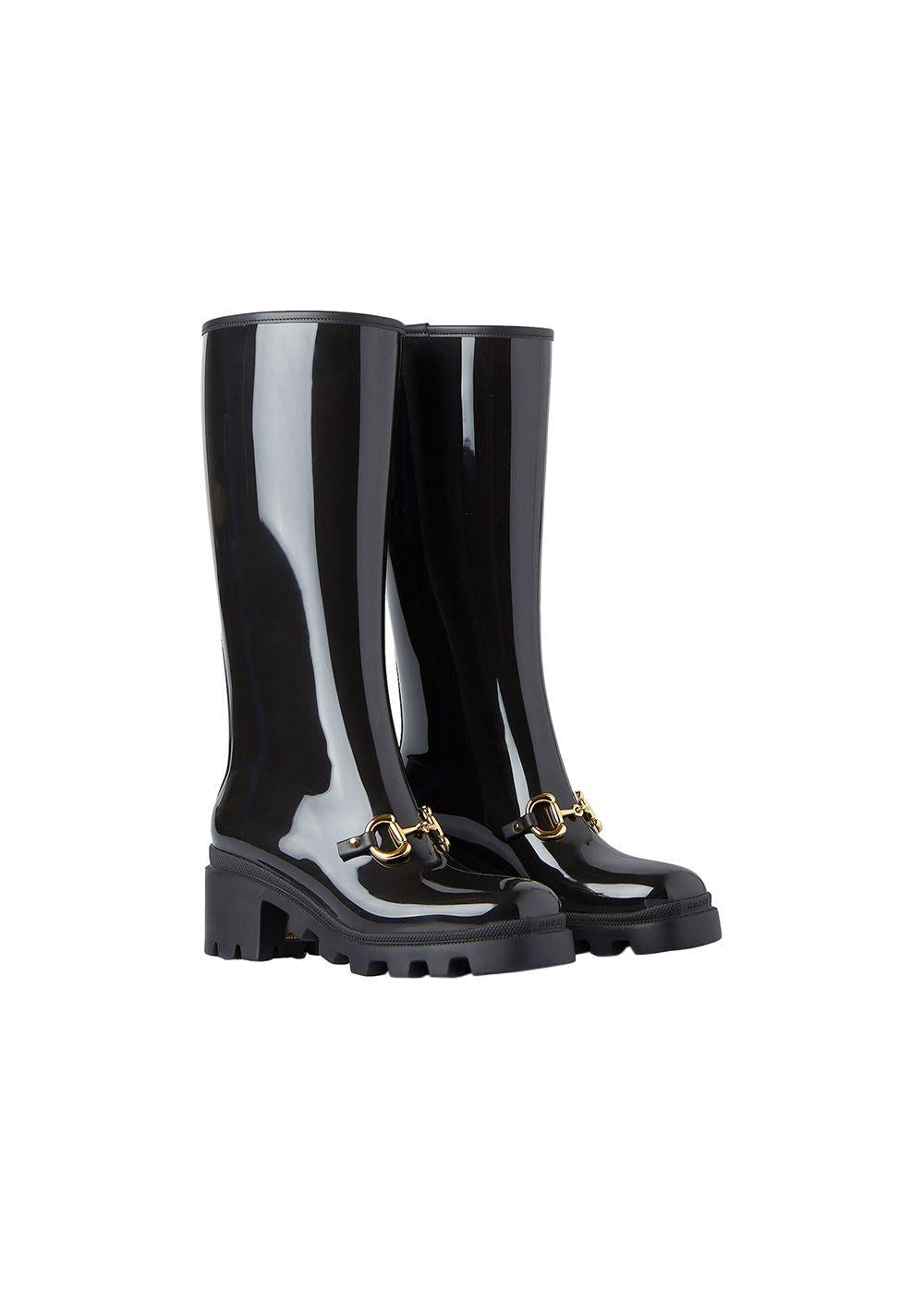 Knee High Horsebit Rain Boots
