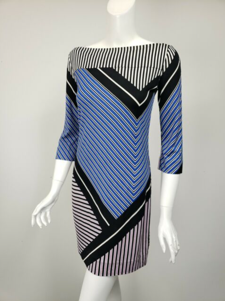 Diane von Furstenburg Ruri Multi-Stripe Shift Dress