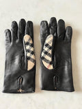 Burberry Check Wool and Leather Gloves