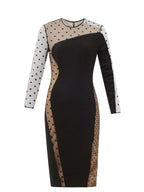 Stella McCartney Black Cady & Dotted Tulle Dress