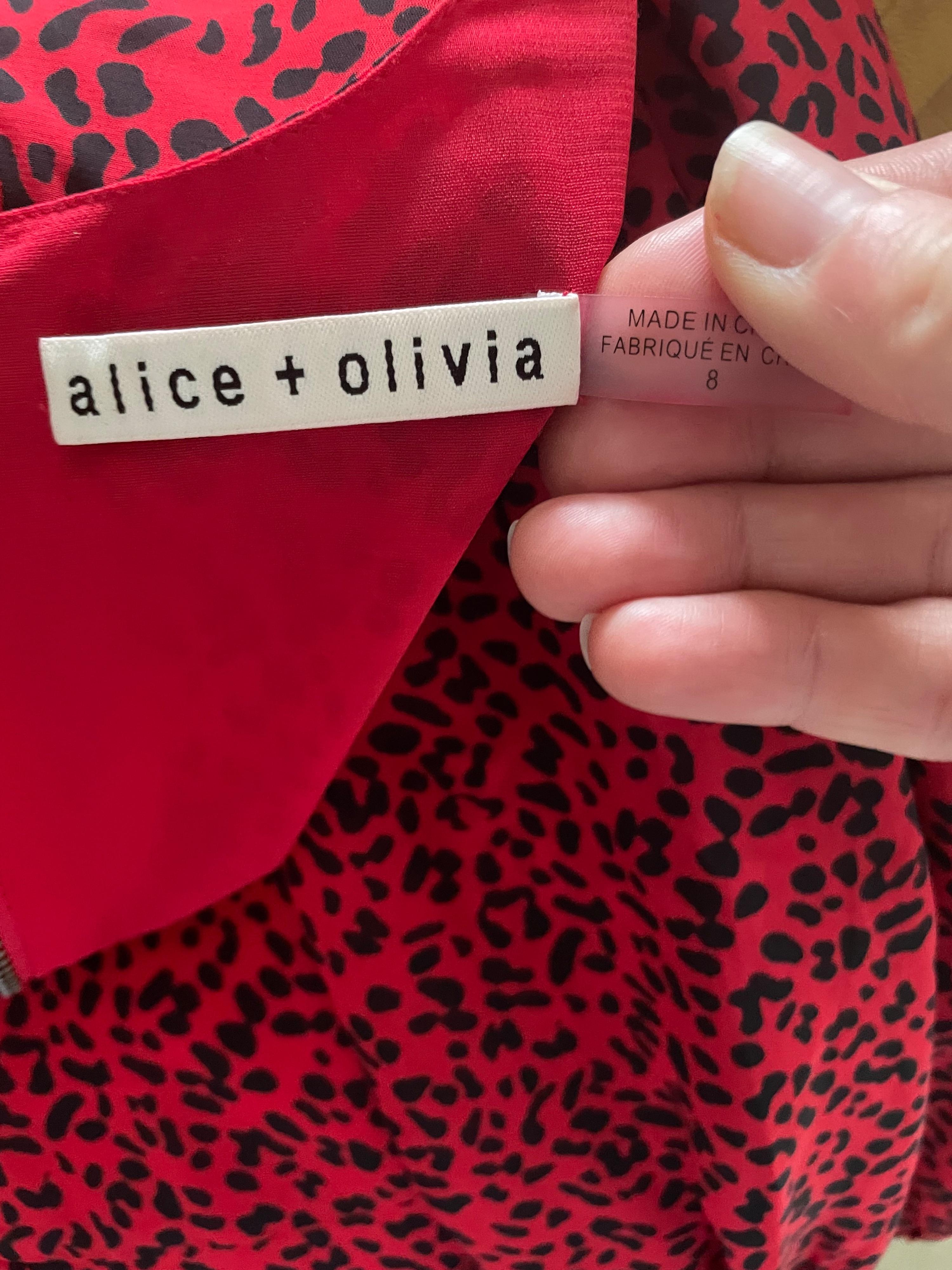 Red animal-print short dress