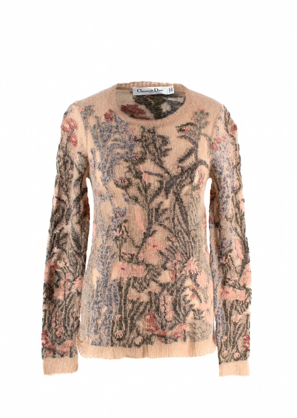 Dior  Beige Floral Mohair Blend Jumper