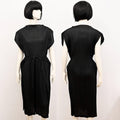 Black Pleats Please Confetti Bits Mock Neck dress